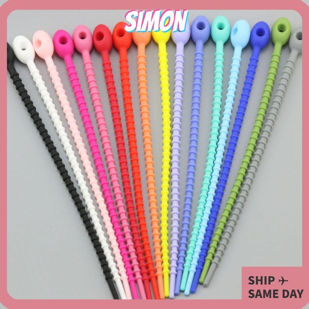 Simon 3 ชิ้น Live Buckle Cable Ties, วัสดุซิลิโคนซิลิโคนซิลิโคนผูก, นวนิยายสี Candy Tadole รูปร่างอุปกรณ์เสริมกุญแจรถชุดลวด
