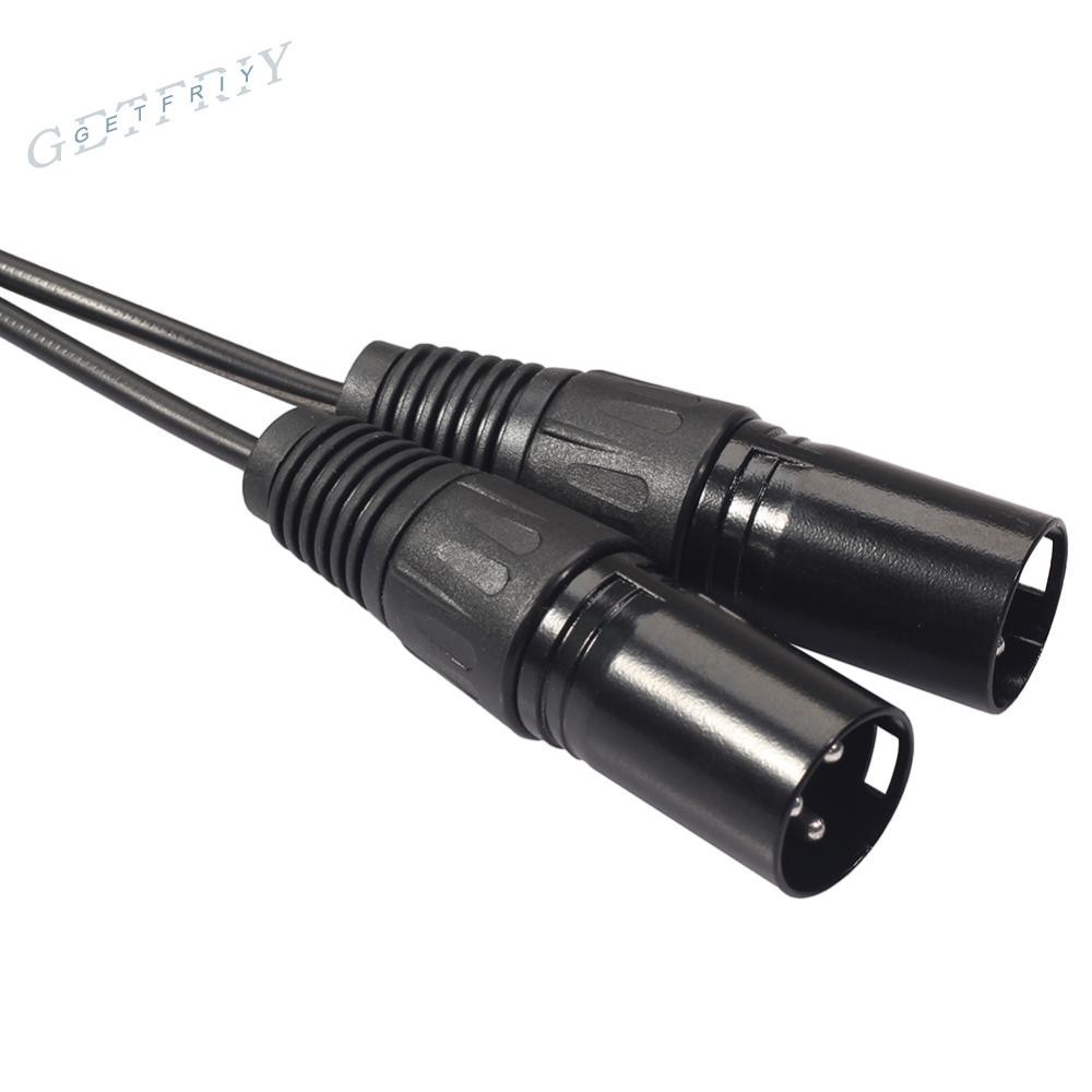 # 2 RCA Male To Dual XLR Male Audio Cable สีดําทนทาน HIFI Stereo Audio Cable [Getfriy.th ]