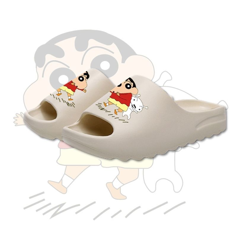 [คลังสินค้าพร้อม] Crayon Shin-Chan รองเท้ามะพร้าวรองเท้าแตะมูลค่าสูงสไตล์ตะวันตกแบนSoled High-End Outing