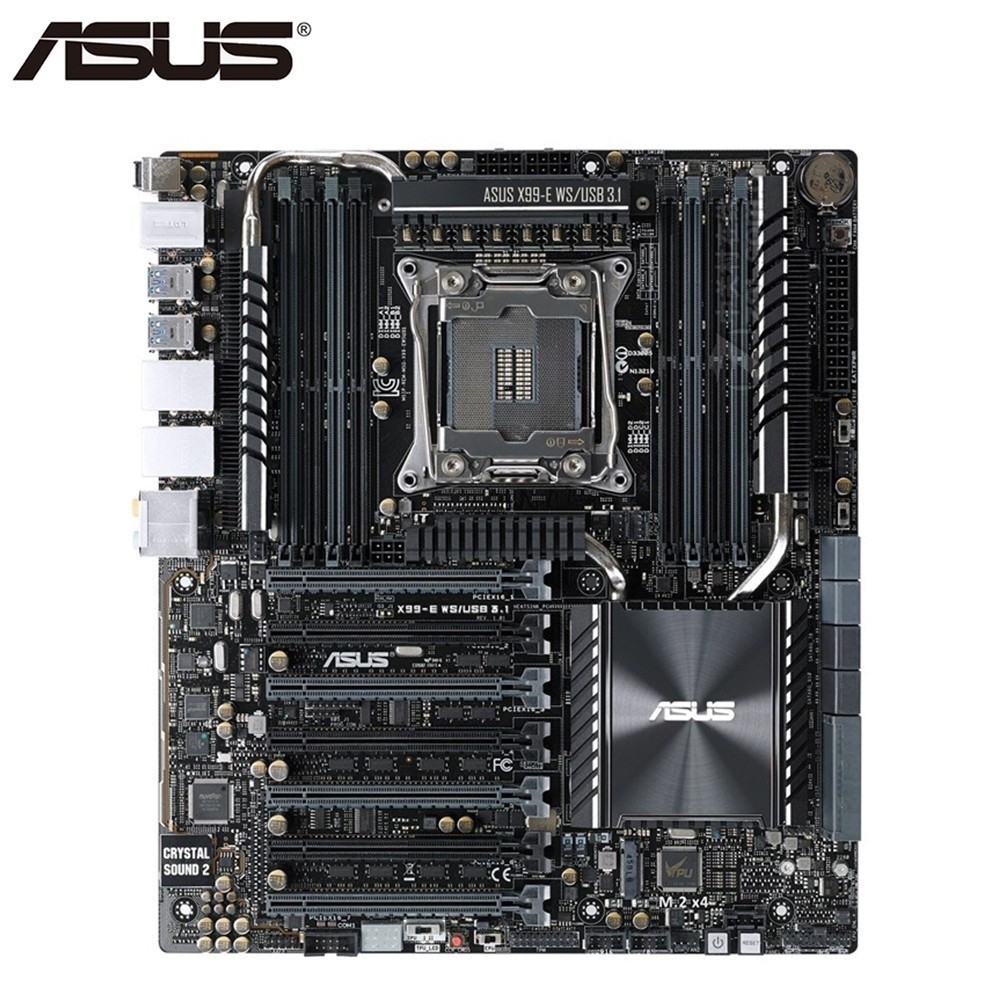 Asus X99-E WS/USB3.1 LGA 2011 V3 V4 workstation เมนบอร์ด 4 ทิศทาง SLI เต็มความเร็ว crossfire