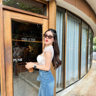 Aurora 🛒พร้อมส่ง🚚 (รูปถ่ายจากงานจริง) สื้อลูกไม้ ประกบลูกไม้ ก้างปลากลวงออกด้านบนพอดีตั เซ็กซี่สุดๆ FY1901