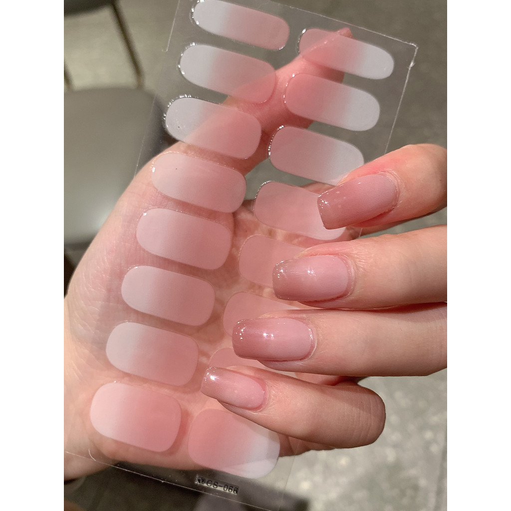 ใหม่ สติกเกอร์เล็บไล่โทนสีสีบริสุทธิ์ สติ๊กเกอร์เต็ม ฤดูร้อน โดปามีน สติ๊กเกอร์ติดเล็บสดขนาดเล็ก สติ๊กเกอร์ติดเล็บ ทําเอง