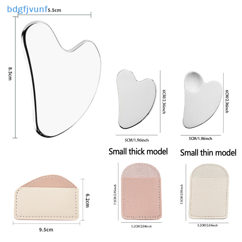 Bdgf 1PC สแตนเลส Gua Sha Scraper นวดสําหรับใบหน้าคอ Guasha เครื่องมือนวด Facial Skin Care Guasha Board Face นวด TH - รูปที่ 3