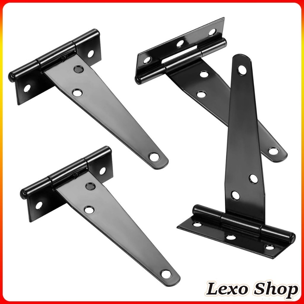 บานพับประตูไม้ รูปทรงตัว T สีดํา สําหรับประตูรั้ว บานพับโรงนา T-Strap Door Hinges