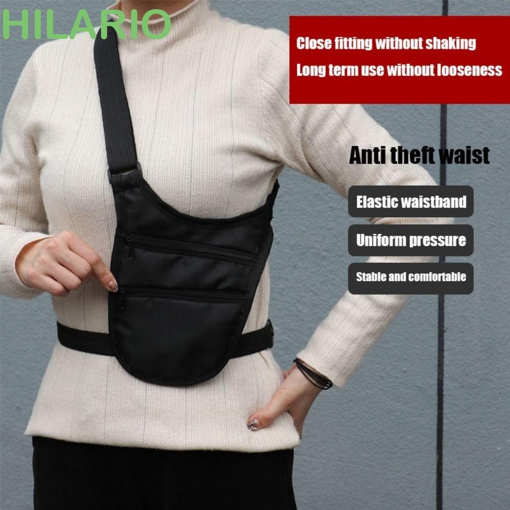 Hilario Invisible Travel เอว Packs, Security กระเป๋าหลายช่อง กระเป๋าคาดเอวกันขโมย, กันรอยขีดข่วน สายรัดปรับได้ ผ้าระบายอากาศ terylene ซ่อนเอวกระเป๋า Outdoor