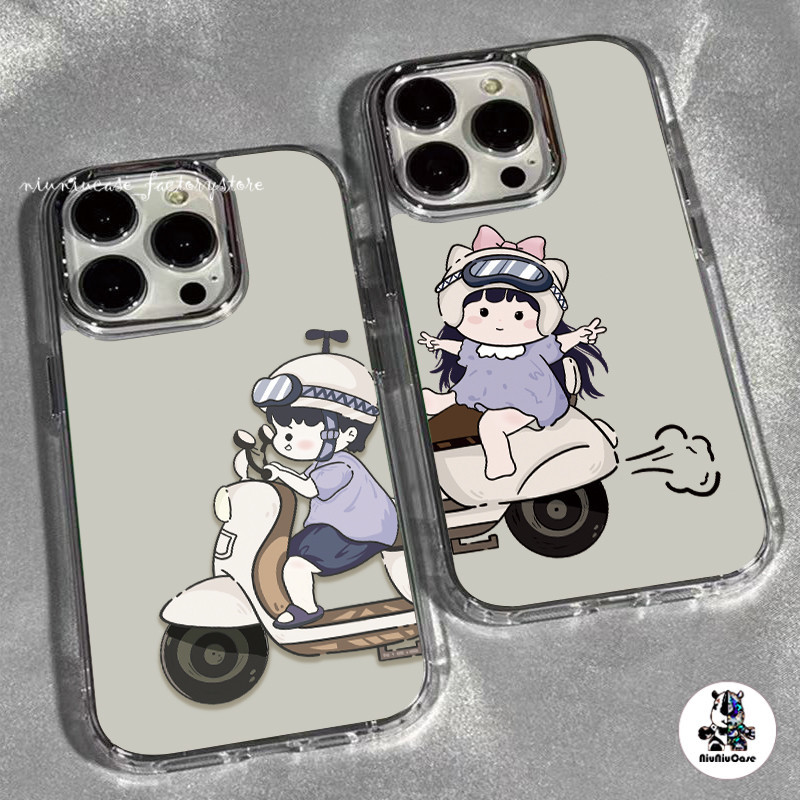 Cartoon Couple Pattern Case For iPhone 11 13 12 14 15 Pro Max X 7 Plus เคส เคสไอโฟน รูปแบบโปร่งใส ซิลิโคนนุ่มกันกระแทก