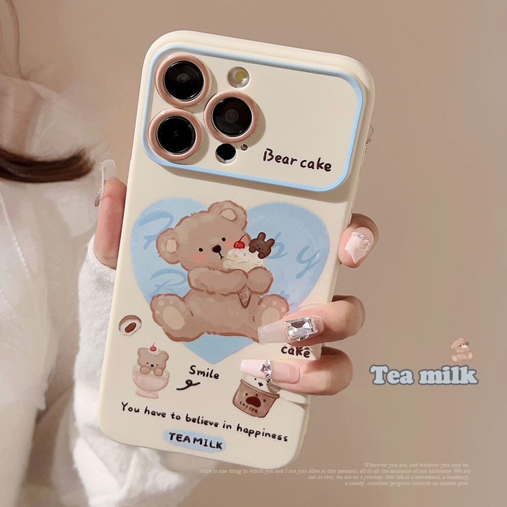 รวมทุกอย่างbright face ice cream Bear drop Proofเคสโทรศัพท์TpuสําหรับApple iphone 11 12 13 14 15 pro max plus x xr xs max 7 8 plus se2020
