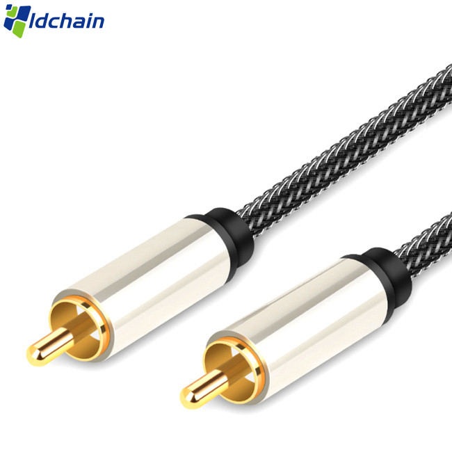 สต็อกพร้อม! Digital Rca To Rca Male Coaxial สายสัญญาณเสียงทีวีซับวูฟเฟอร์แบบพกพาชุบทอง Hi-fi Coax Audio Line