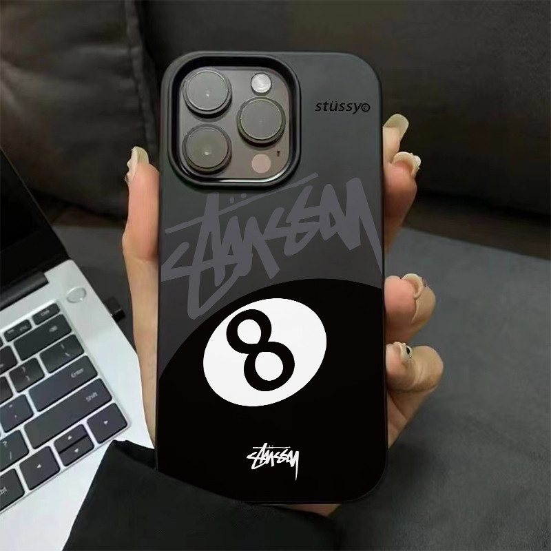 เคสไอโฟน16 15 14 13 12 11 Pro Max Phone Case Hard หรูหรา Trendy Fashion Billiards Black 8 Compatible เคส iPhone 16PM,16Plus,X/XS, XR,7+,8Plus