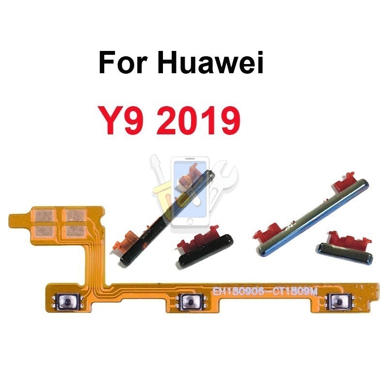 สำหรับ Huawei Y9 2019 ปุ่มสวิตช์ไฟยืดหยุ่นและด้านนอกระดับเสียงขึ้นและลงปุ่มยืดหยุ่น