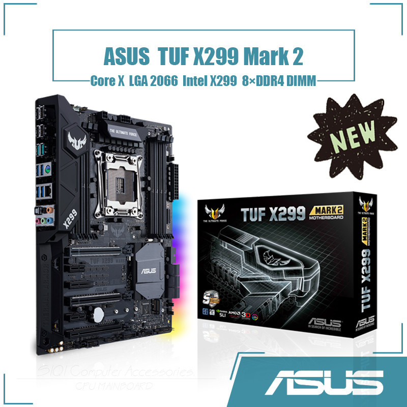 [ใหม่] Asus TUF X299 Mark 2 เมนบอร์ด LGA 2066 8xDDR4 DIMM Intel X299 ชิปเซ็ต ATX 128GB