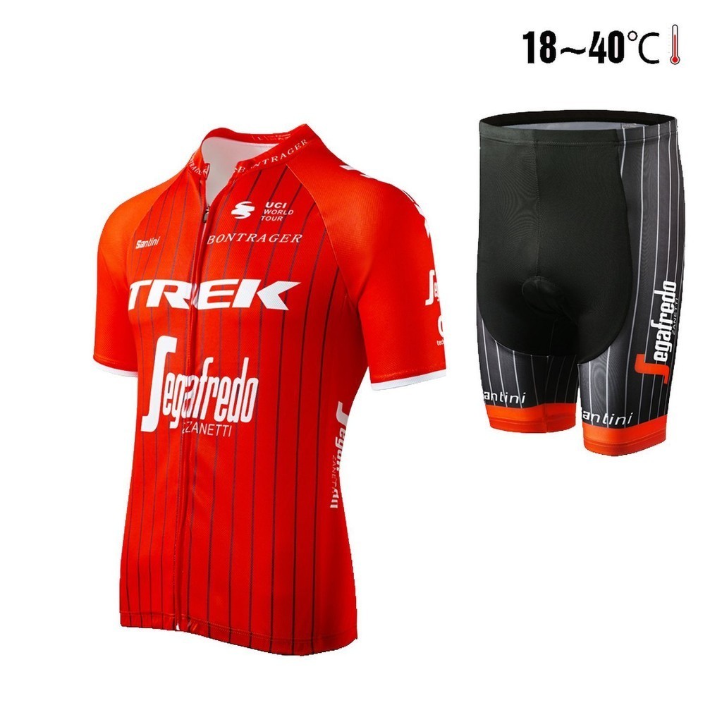 เสื้อเจอร์ซีย์นักปั่น Thin TREK TREK สีส้มสีดําเสื้อเจอร์ซีย์นักปั่นแขนสั้นชุด Tour de France ชุดจัก