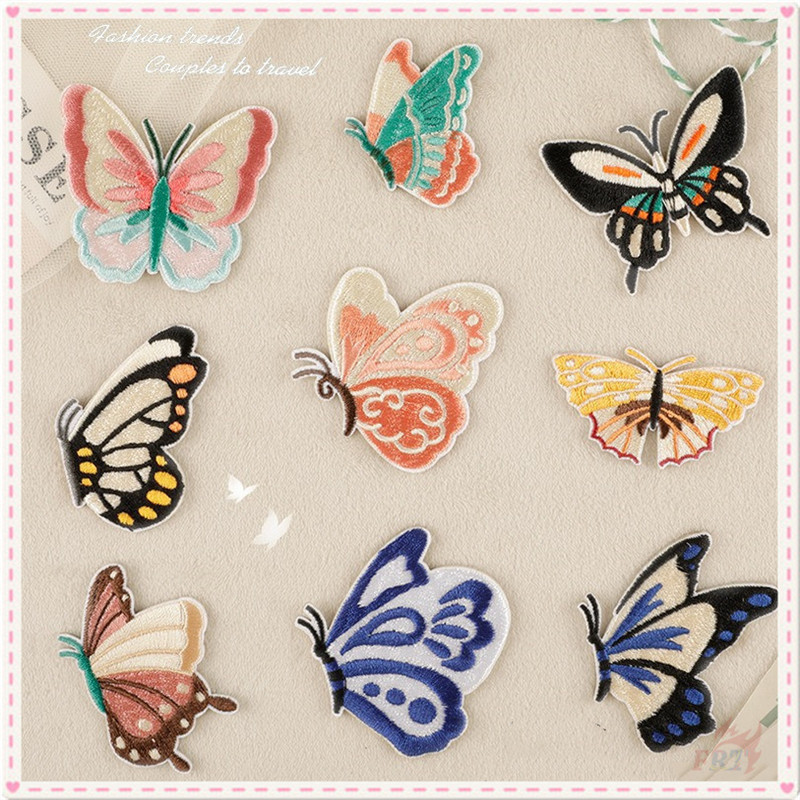 Flying Butterflies Series 02 แพทช์สติ๊กเกอร์มีกาวในตัว 1ชิ้นแมลง ทําเอง เย็บบนเหล็กบนเย็บปักถักร้อยเสื้อผ้ากระเป๋าอุปกรณ์เสริมป้ายแพทช์