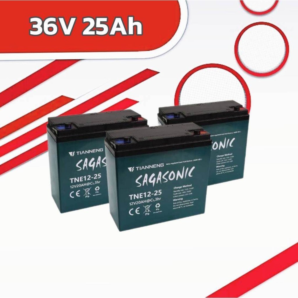 แบตเตอรี่ 12V 25Ah AGM Gel Battery Tianneng TNE12-25 สำหรับรถไฟฟ้า สามล้อไฟฟ้า สี่ล้อไฟฟ้า สินค้าคุณ
