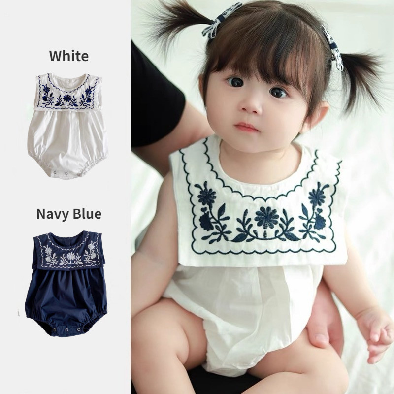 เด็กromperเสื้อผ้าฤดูร้อนดอกไม้lapelแขนกุดjumpsuit ToddleสาวInsแฟชั่นBodysuitsทารกแรกเกิดเสื้อผ้าOnesie