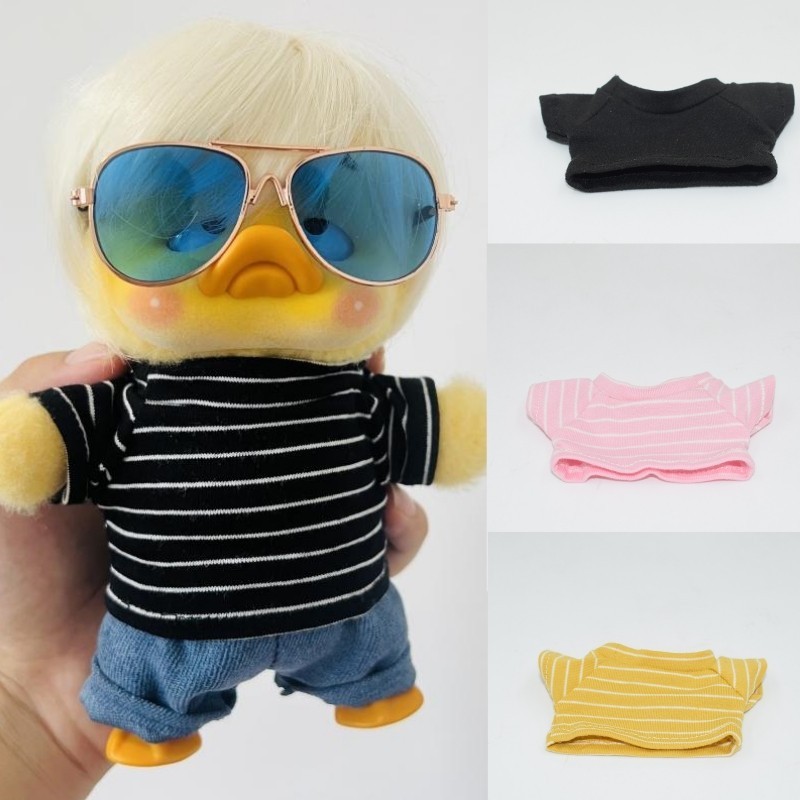 เสื้อผ้าสําหรับ อัพเซ็ตดัค/20เซนติเมตรผ้าฝ้ายตุ๊กตาที่เรียบง่ายสีทึบเสื้อยืดกางเกงขาสั้นผ้ายีนส์ ทําเอง ของเล่นแต่งตัวตุ๊กตาอุป