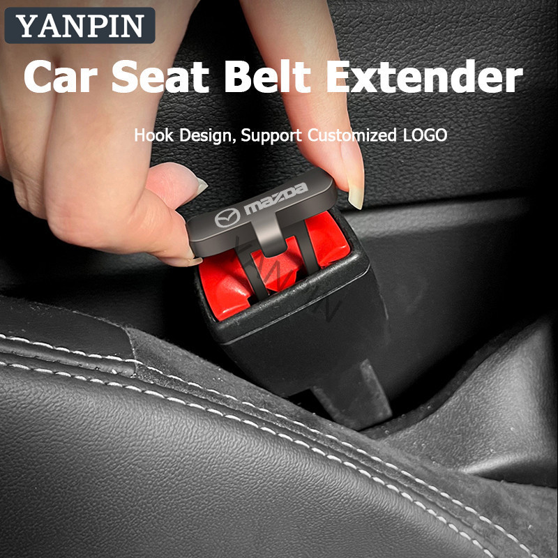 Mazda สําหรับมาสด้ารถเข็มขัดนิรภัย Extender โลโก้ที่กําหนดเองเพิ่มเข็มขัดนิรภัย Extension Hook Design CX 8 CX 5 CX 3 CX 30 Mazda 3 Mazda 2