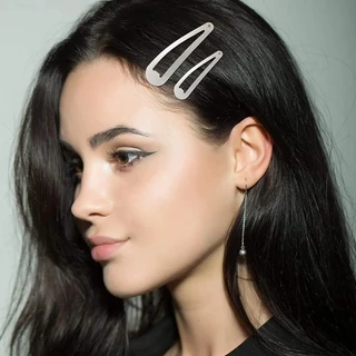 10/30/50 ชิ้น Silver Water Drop รูปคลิปผม - Y2K โลหะ BB Hairpins - สาวอุปกรณ์เสริมผม