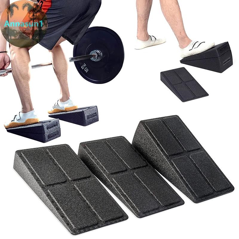 Annasun 3pcs Squat Wedge Block ปรับลื่น Squat Ramp Deadlift Wedge Calf Stretcher Slant Board Strengt