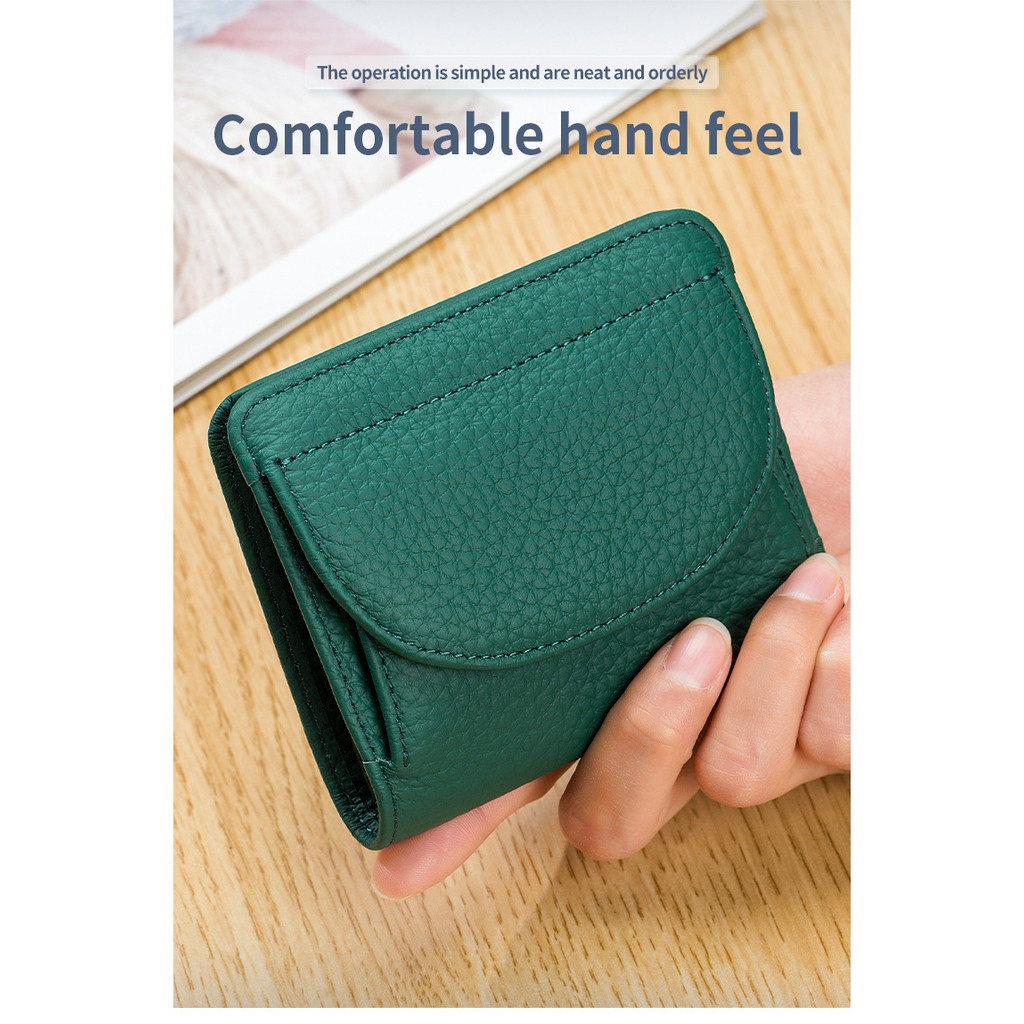 Ladies Mini Cowhide Wallet Coin Purse Folding Ultra-Thin Simple RFID LGTC0