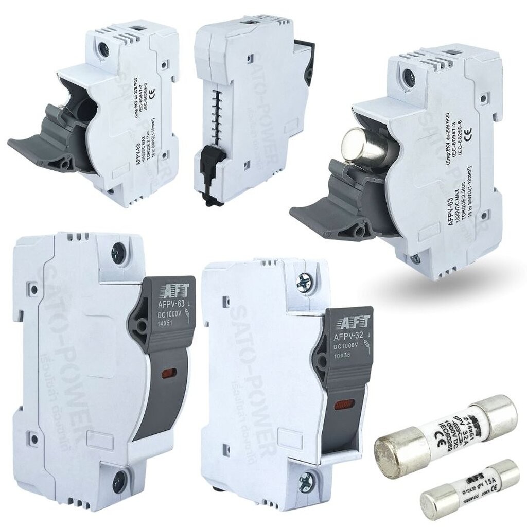 AFT ฐานฟิวส์ ลูกฟิวส์ โซล่าเซลล์ DC | 10x38 / 14x51 1000Vdc | Fuse Holder Fuse ball กระบอกฟิวส์
