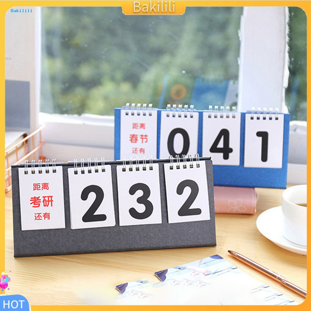 {บากิลิลี่} ปฏิทินนับถอยหลังล้างพิมพ์ขดลวดคู่ฐานสามเหลี่ยมสไตล์ที่ทันสมัยสอบเตือนปฏิทินตั้งโต๊ะตกแต่งของใช้ประจําวัน