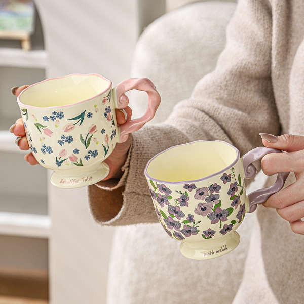 แก้วกาแฟ แก้วกาแฟดํา แก้วที่ดีพิเศษถ้วยดื่มในครัวเรือนน่ารักประณีตเซรามิกสํานักงานถ้วยกาแฟถ้วยน้ํามูลค่าสูง