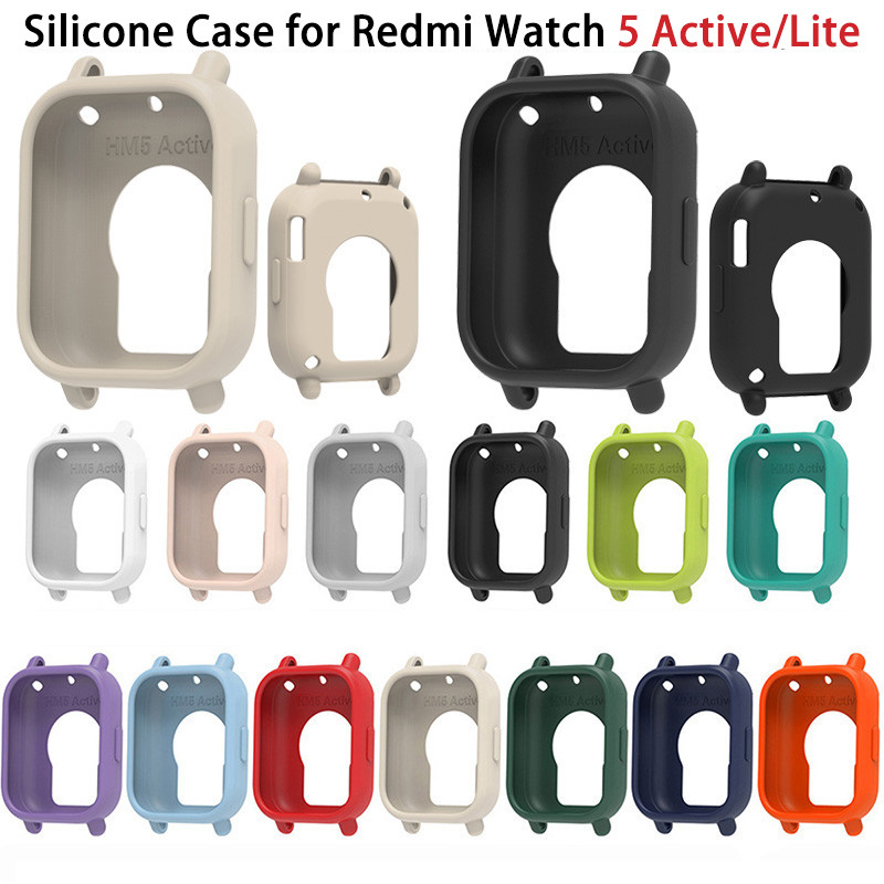 เคสซิลิโคนสําหรับ Xiaomi Redmi Watch 5 Active Cases Soft ทนทาน Hollow Protector Shell เคสป้องกันสําหรับ Redmi Watch 5 Lite