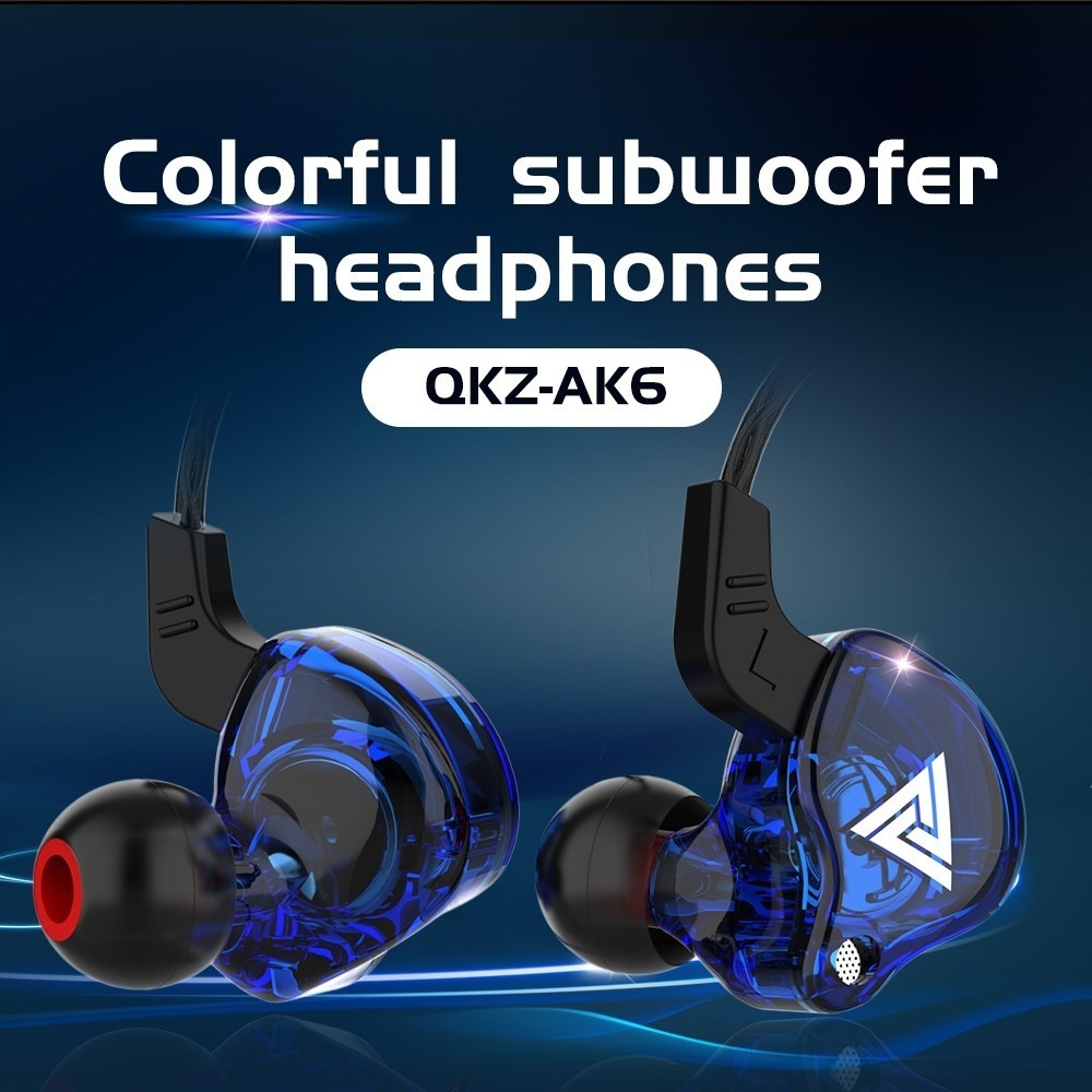 หูฟังกีฬา QKZ AK6 พร้อมเสียงไดนามิกและไมโครโฟนเหมาะสําหรับบุคคลที่ใช้งานอยู่