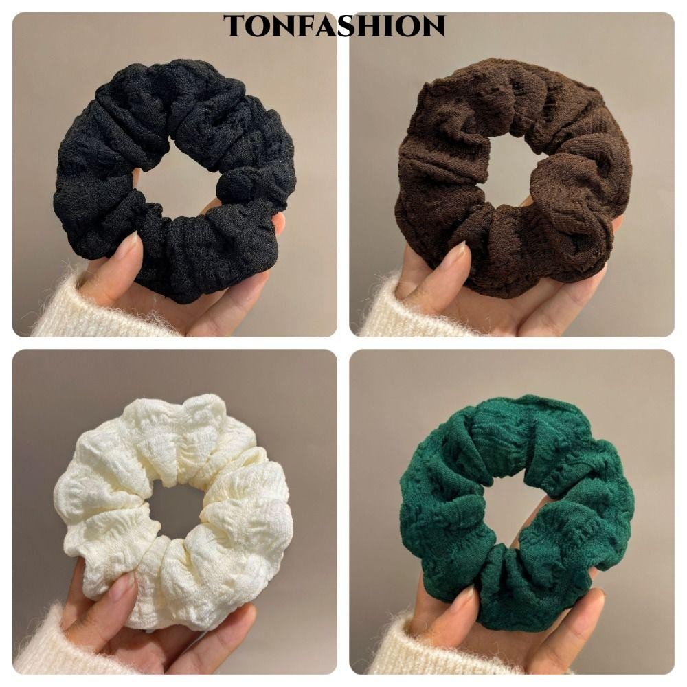 ตันแฟชั่น แหวนผม,พัฟเกาหลีขนาดใหญ่สีทึบผู้ถือผมหางม้า,แฟชั่นยืดหยุ่นนัวเนียออกแบบผูกผมคาดศีรษะเสน่ห์และควา