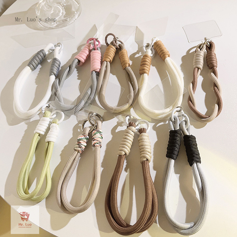 สายคล้องโทรศัพท์แบบถักสั้น กันหล่น รองรับพอร์ตชาร์จ พวงกุญแจพกพาและห้อย