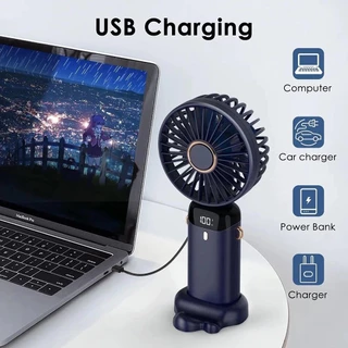 N15 พัดลมพกพา usb พัดลมมือถือ ปรับได้ 5 ระดับ แสดงระดับแบตเตอรี่ เดสก์ท็อป / มือถือ /ห้อยคอ พัดลมพกพาชาร์จ Mini fan