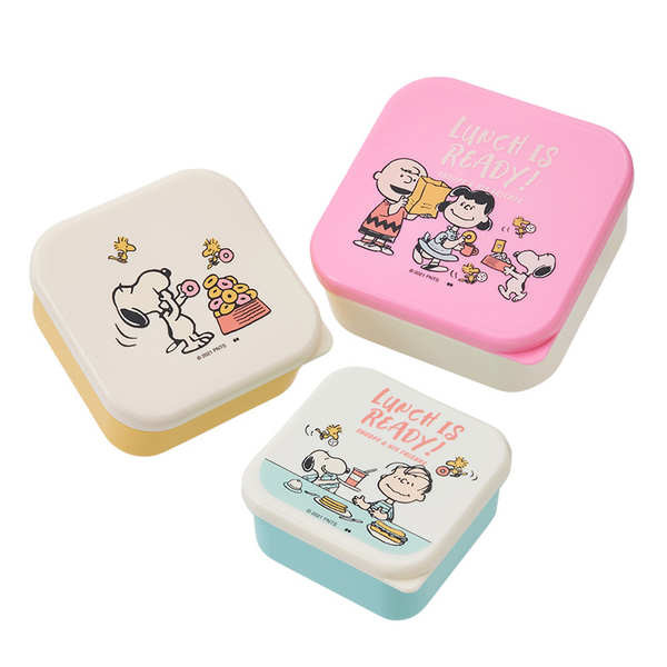 snoopy ของใช้ กล่องข้าว กล่องข้าว snoopy ญี่ปุ่นซื้อ Baba Dad Snoopy Pikachu Moomin SpongeBob Square