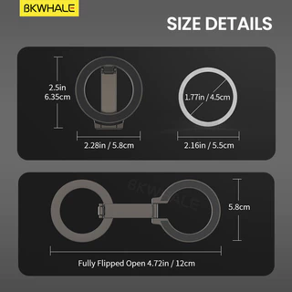 Bkwhale ขายึดแม่เหล็กสองด้าน ขาตั้งแบบพับได้ ขายึดโลหะปรับได้ ที่วางโทรศัพท์แบบพกพา