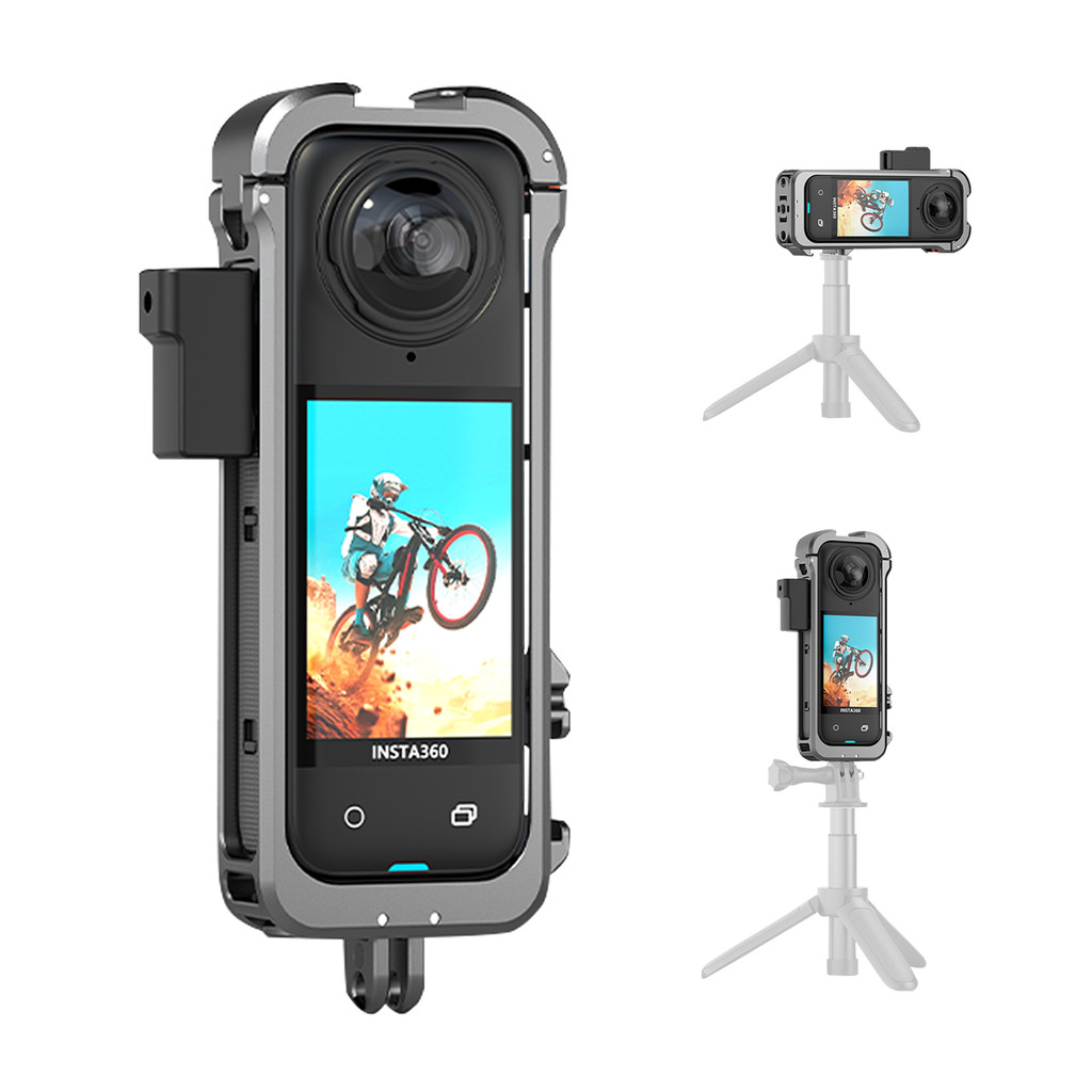 กรงกรอบโลหะที่วางจําหน่ายอย่างรวดเร็วสําหรับ อินสตาแกรม360 X4 อุปกรณ์เสริมขยายป้องกันกล้อง