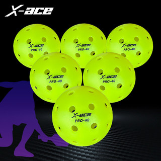 X-ace Pro-40 Pickleball Balls, 6/12/24Pcs, High Visibility Green, 40 Holes Outdoor Indoor Training Pickle Ball, Perfectly Balanced, High Bounce