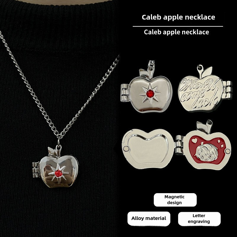 Love and Deepspace Caleb Sun apple สร้อยคอแม่เหล็กจี้กระดูกไหปลาร้าโซ่ของขวัญวันเกิด RXWZ