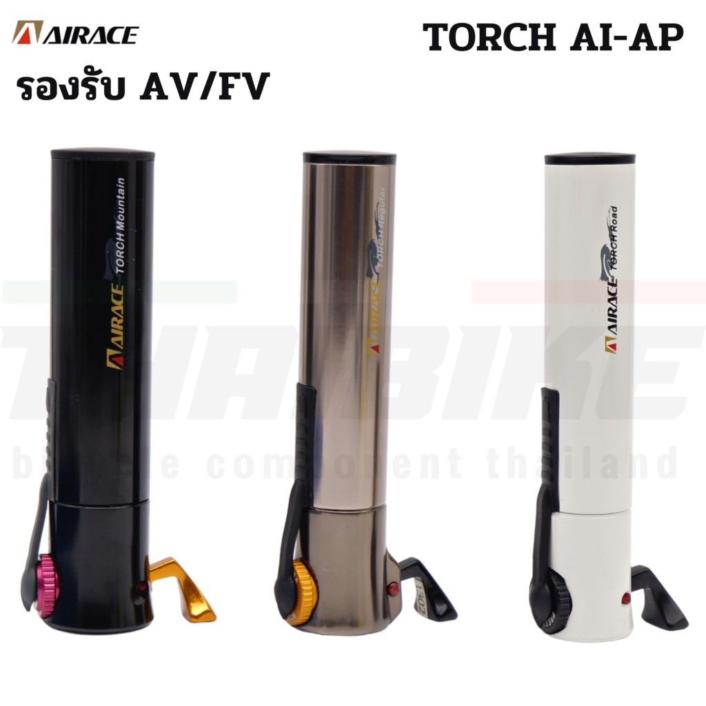 สูบจักรยานแบบพกพา AIRACE TORCH AI-AP ขนาดเล็ก 5 นิ้ว 100 psi (7 bar). J BIKE