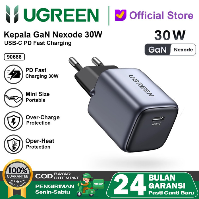 BEST QUALITY-[ bimowarso ] UGREEN เครื่องชาร์จ iPhone 16 15 PD Type C ชาร์จเร็ว 20w-30w - ADAPTER 30