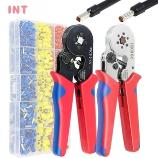 INT เครื่องมือจีบขั้วต่อสายไฟ HSC8 6-4A/6-6A/16-6 ด้ามจับตามหลักสรีรศาสตร์ คีมจีบขั้วไฟฟ้า สำหรับ DIY และมืออาชีพ จีบที่แม่นยำและเชื่อมต่อสายไฟที่ปลอดภัย