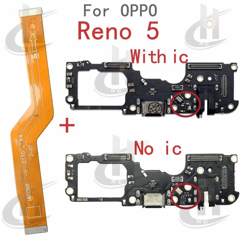 สําหรับ OPPO Reno 5 5G Charger USB Connector Dock ชาร์จพอร์ตแจ็คบอร์ด Flex หลักเมนบอร์ดการเชื่อมต่อ Flex เปลี่ยนชิ้นส่วน