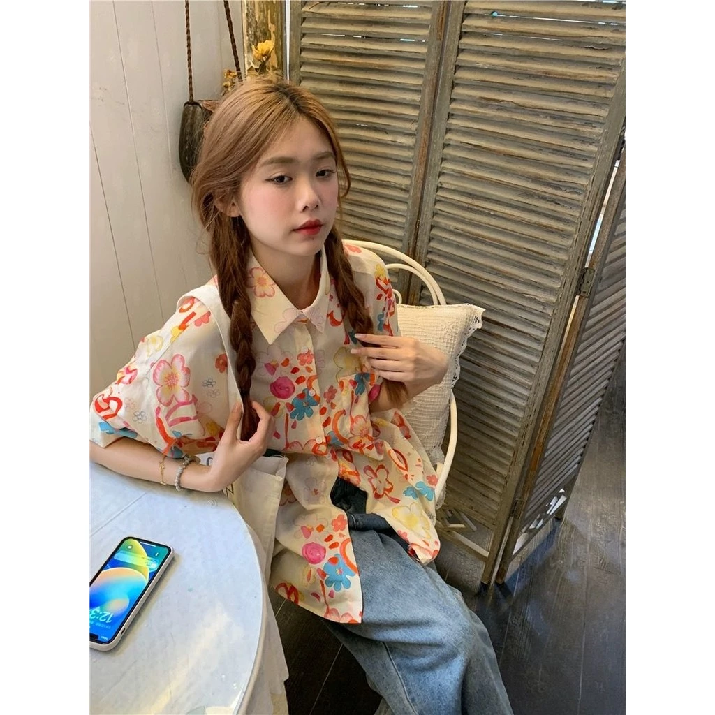 VEEWINK เสื้อฮาวายลายดอก Songkran แขนสั้น ผ้าชีฟอง thumbnail 6