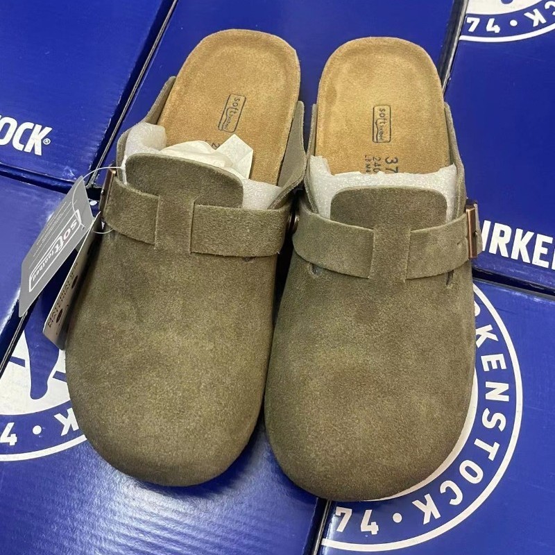 ❤️พร้อมส่ง & พรี❤️BIRKENSTOCK Men/Women Classic Cork ข้าวขาว Anti-Fur Slipper Sandals