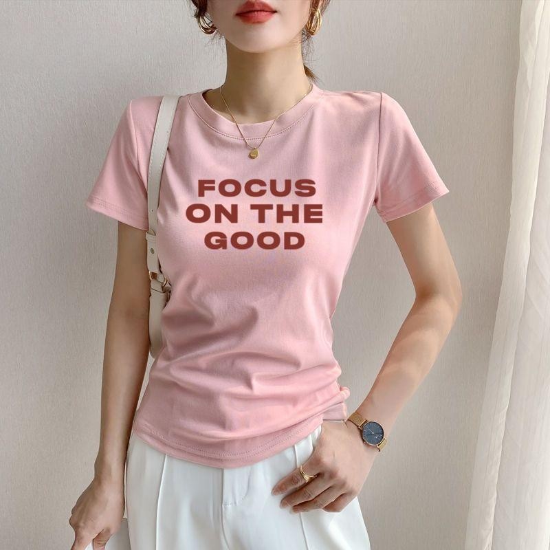 เสื้อยืดครอปเเฟชั่น เข้ากับทุกการแต่งกายแฟชั่นฤดูร้อน Women Clothing ผู้หญิง Tshirt Lady ราคา ถูกที่สุด ดีลบีเคเค แกลเลอรีภาพที่ 3