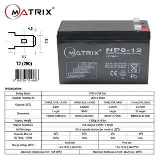 (มีส่งด่วน) Matrix BATTERY UPS 8Ah, 12V
