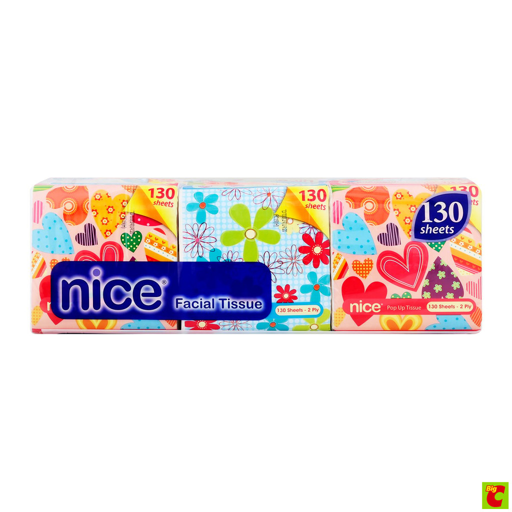 ไนซ์ กระดาษเช็ดหน้า ป๊อปอัพ 130 แผ่น แพ็ค 6