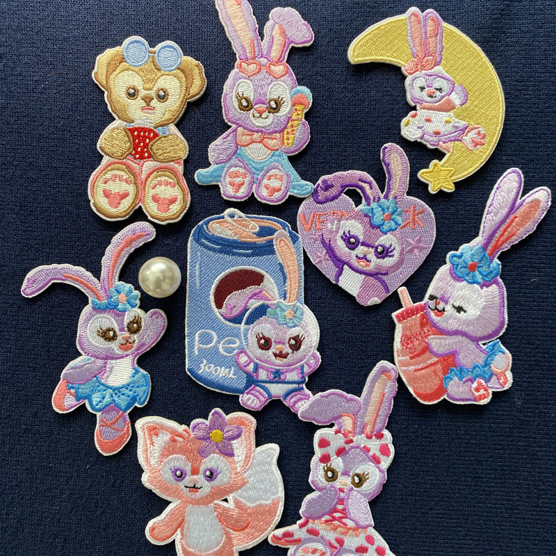 Self-Adhesive การ์ตูนเย็บปักถักร้อย Love Heart Star Dew Melody สติกเกอร์ผ้าเสื้อผ้ากระเป๋าตกแต่ง Hole Decals ซ่อม Subsidy PC