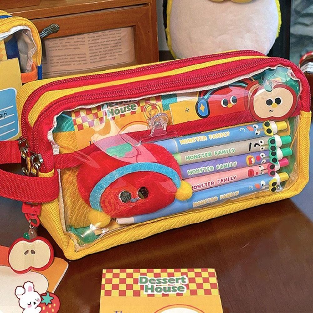 ZHANGHONG กระเป๋าปากกา, ดินสอ PVC กันน้ํา, INS โปร่งใสความจุขนาดใหญ่เก็บกระเป๋าปากกาแบบพกพา Back To School - รูปที่ 4