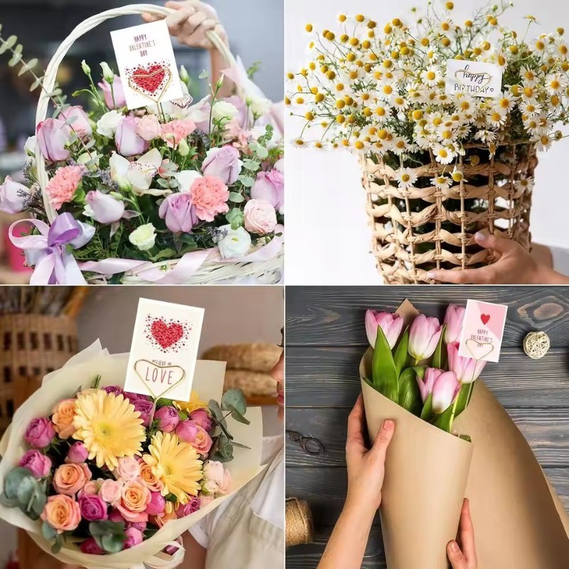 คลิปหนีบการ์ดลายดอกไม้ ทําเอง - ลวดโลหะวางผู้ถือบัตร-ผู้ถือรูปภาพคลิปติดภาพ-สําหรับงานแต่งงาน - รูปที่ 5