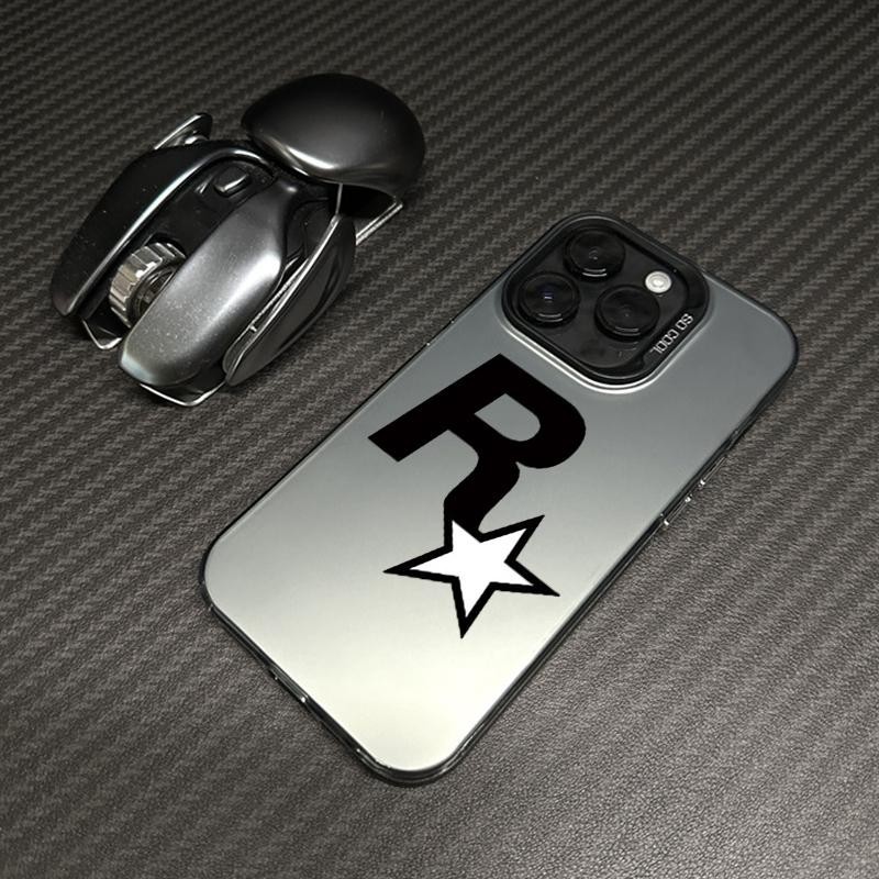 สำหรับ iPhone11 13 CASE FOR เคสไอโฟน15 14 12 Pro Max 15 14 7 8 Plus X XR XS MAX ดำ R ดาว รุ่น สไตล์ ขั้นสูง สี เงิน เคส